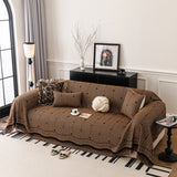 Chenille Couch Throw Cover Decorative Herringbone Sofa Blanket Protector for Couch