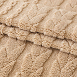 Thick Cozy 3D Cable Sofa Throw Cover, Plush Jacquard Warm Fleece Throw Blanket