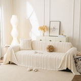 Thick Cozy 3D Cable Sofa Throw Cover, Plush Jacquard Warm Fleece Throw Blanket