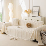 Thick Cozy 3D Cable Sofa Throw Cover, Plush Jacquard Warm Fleece Throw Blanket