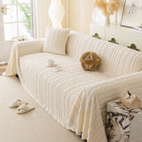 Thick Cozy 3D Cable Sofa Throw Cover, Plush Jacquard Warm Fleece Throw Blanket