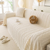 Thick Cozy 3D Cable Sofa Throw Cover, Plush Jacquard Warm Fleece Throw Blanket