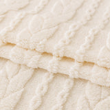 Thick Cozy 3D Cable Sofa Throw Cover, Plush Jacquard Warm Fleece Throw Blanket