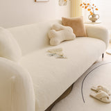 Soft Plush Warm Sofa Cover Stretchable Cozy Velvet Couch Protector for Fall & Winter
