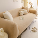 Soft Plush Warm Sofa Cover Stretchable Cozy Velvet Couch Protector for Fall & Winter