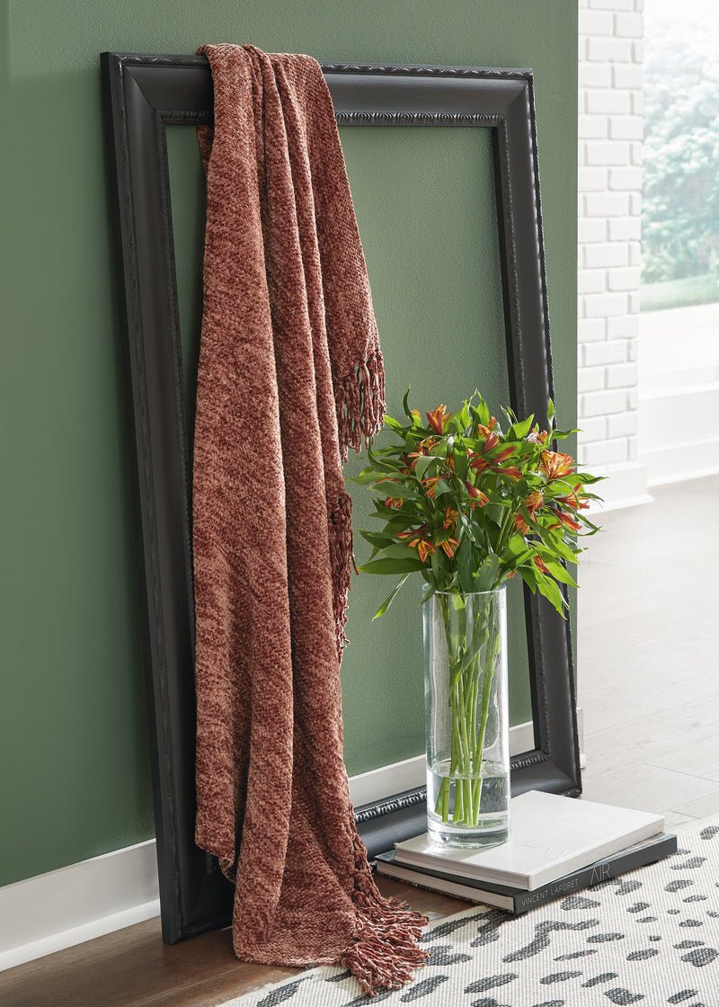 Tamish Rust Throw (Set of 3) - Ornate Home