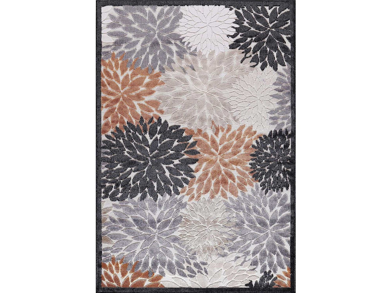 Spring Orange Floral Exotic Tropical Non-Shedding Indoor/Outdoor Area Rugs - Ornate Home