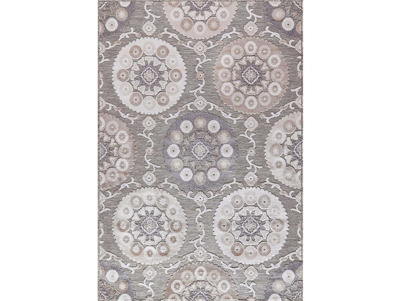 Spring Beige Bohemian Medallion Floral Non-Shedding Indoor/Outdoor Area Rugs - Ornate Home