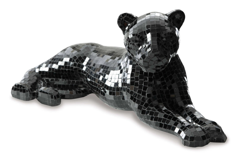 (Online Special Price) Drice Black Glass Panther Sculpture - Ornate Home