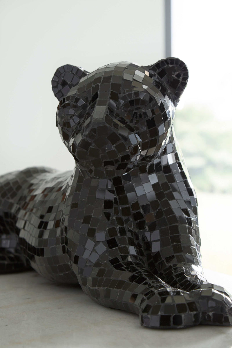 (Online Special Price) Drice Black Glass Panther Sculpture - Ornate Home