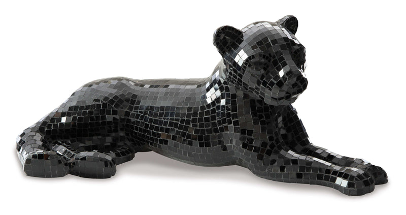 (Online Special Price) Drice Black Glass Panther Sculpture - Ornate Home