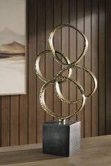 Wellcott Gold Finish/Black Sculpture