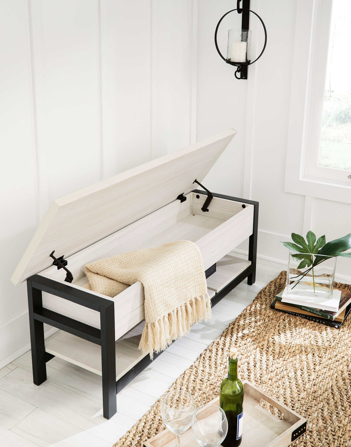 Rhyson White Storage Bench - Ornate Home