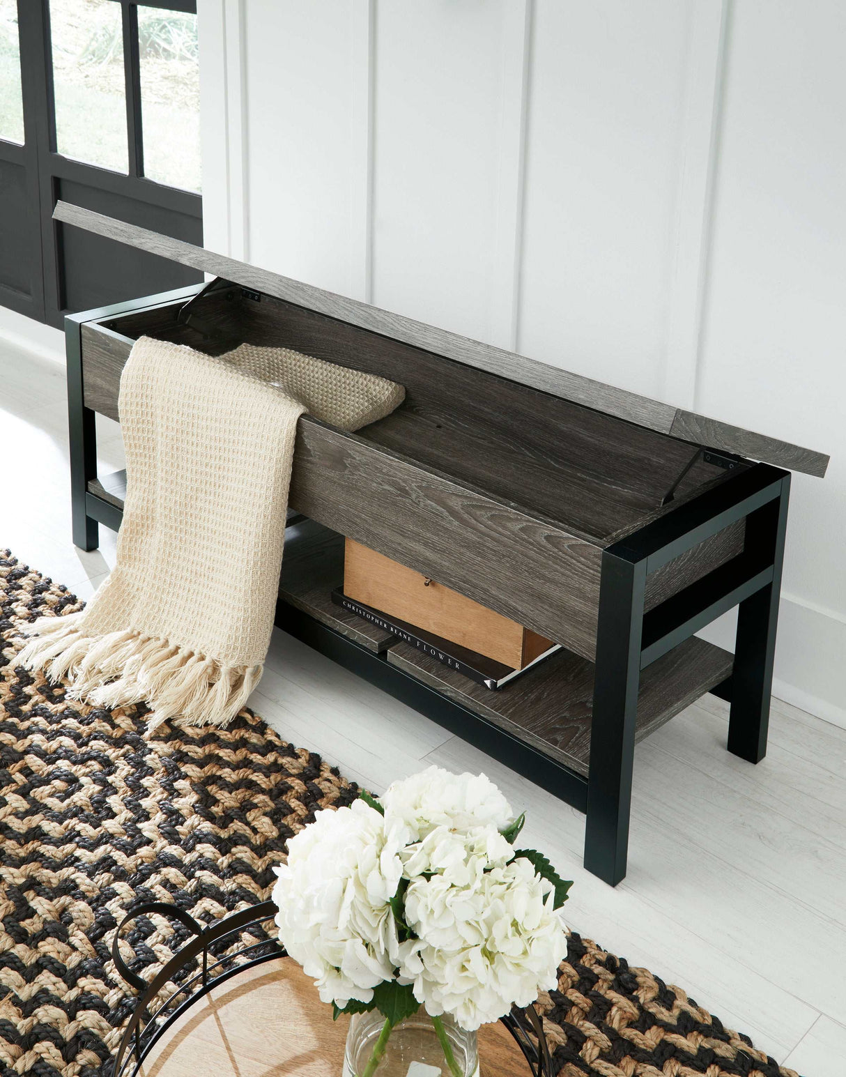 Rhyson Brown Storage Bench - Ornate Home