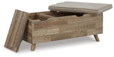 Gerdanet Beige/Brown Storage Bench - Ornate Home