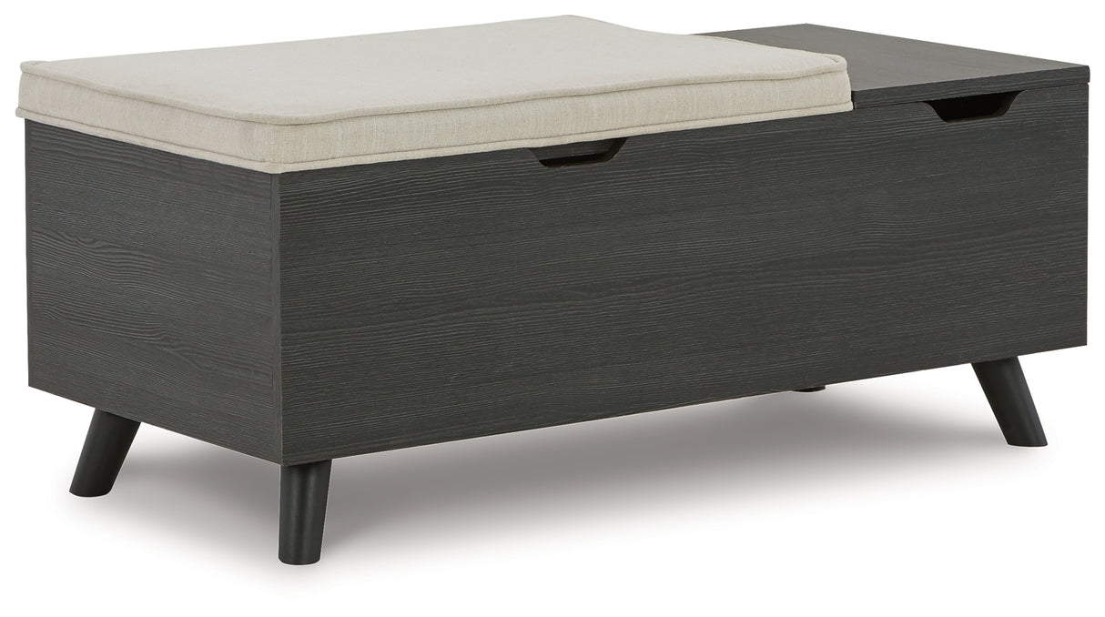 Yarlow Linen/Gray Storage Bench - Ornate Home