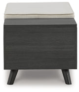 Yarlow Linen/Gray Storage Bench - Ornate Home