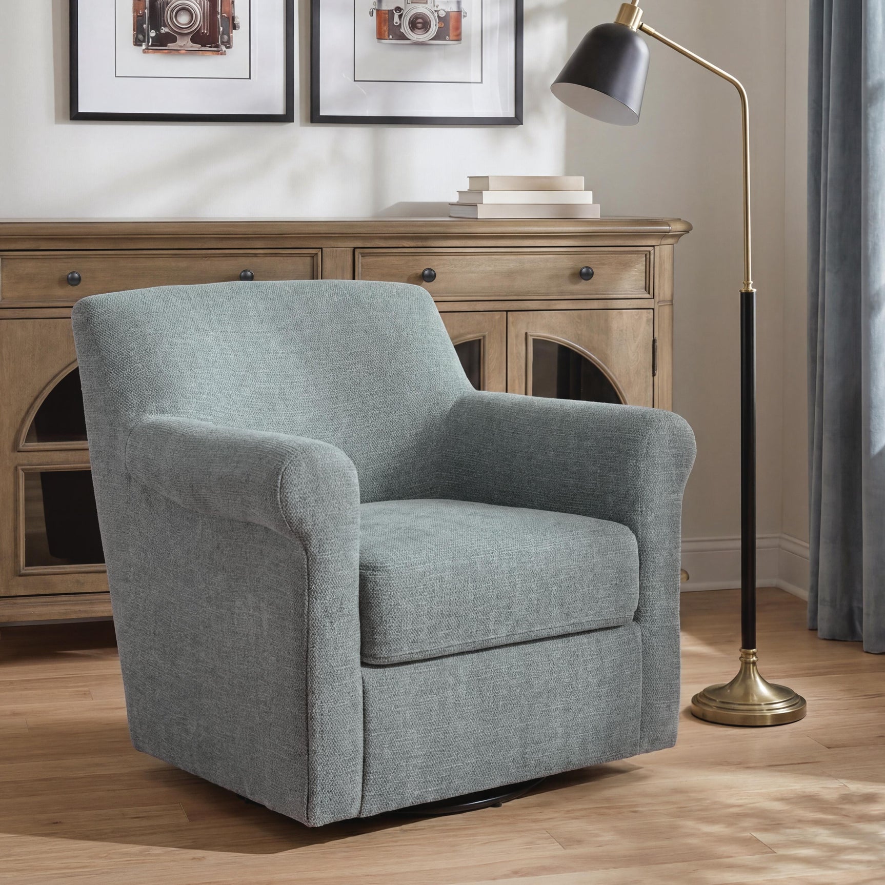 Horlando Oxford Swivel Accent Chair (Online Special Price)