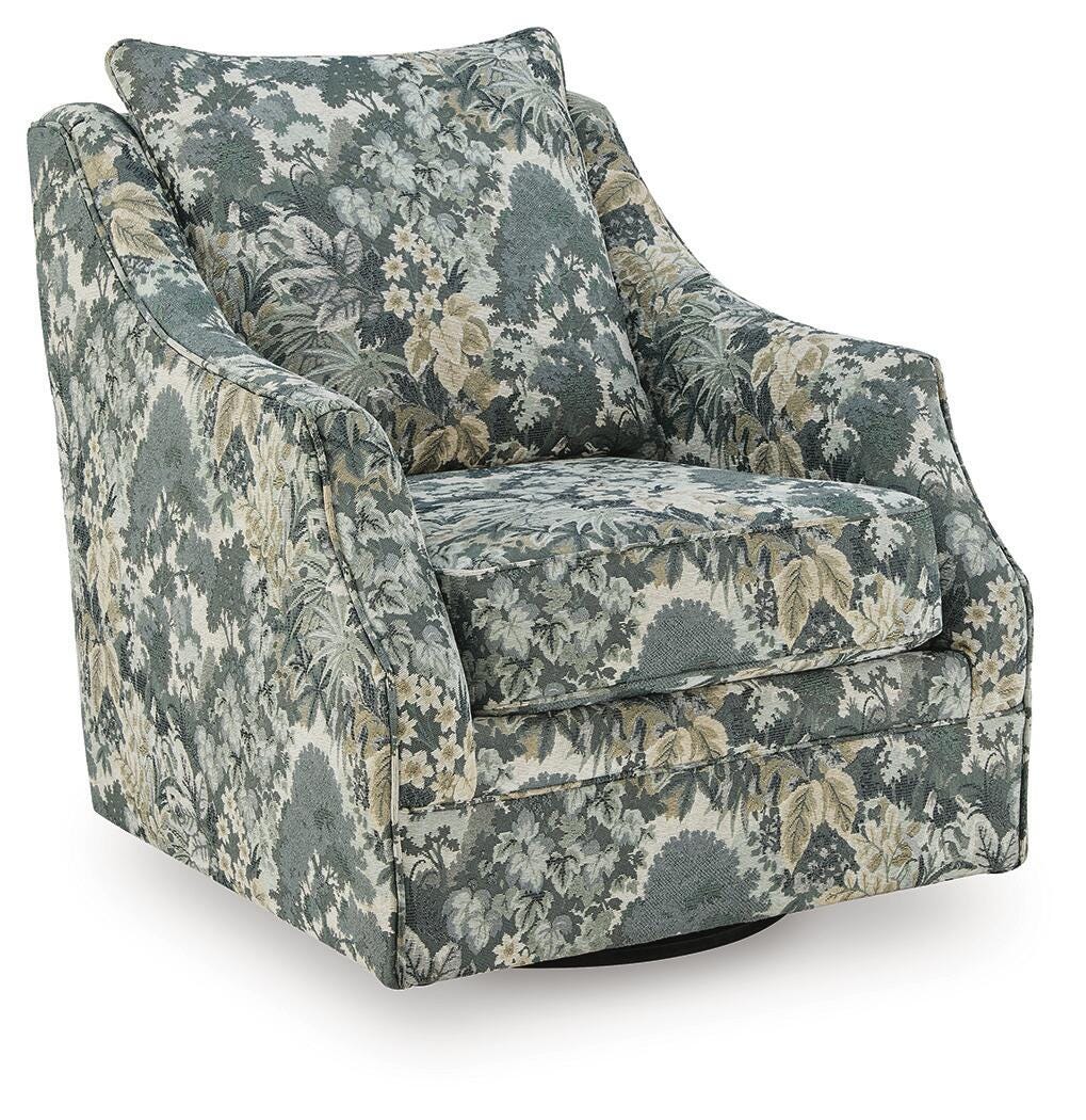 Gubbins Blue/Green/Yellow Swivel Accent Chair (Online Special Price)