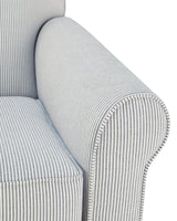 Searcy White/Navy Swivel Glider Accent Chair