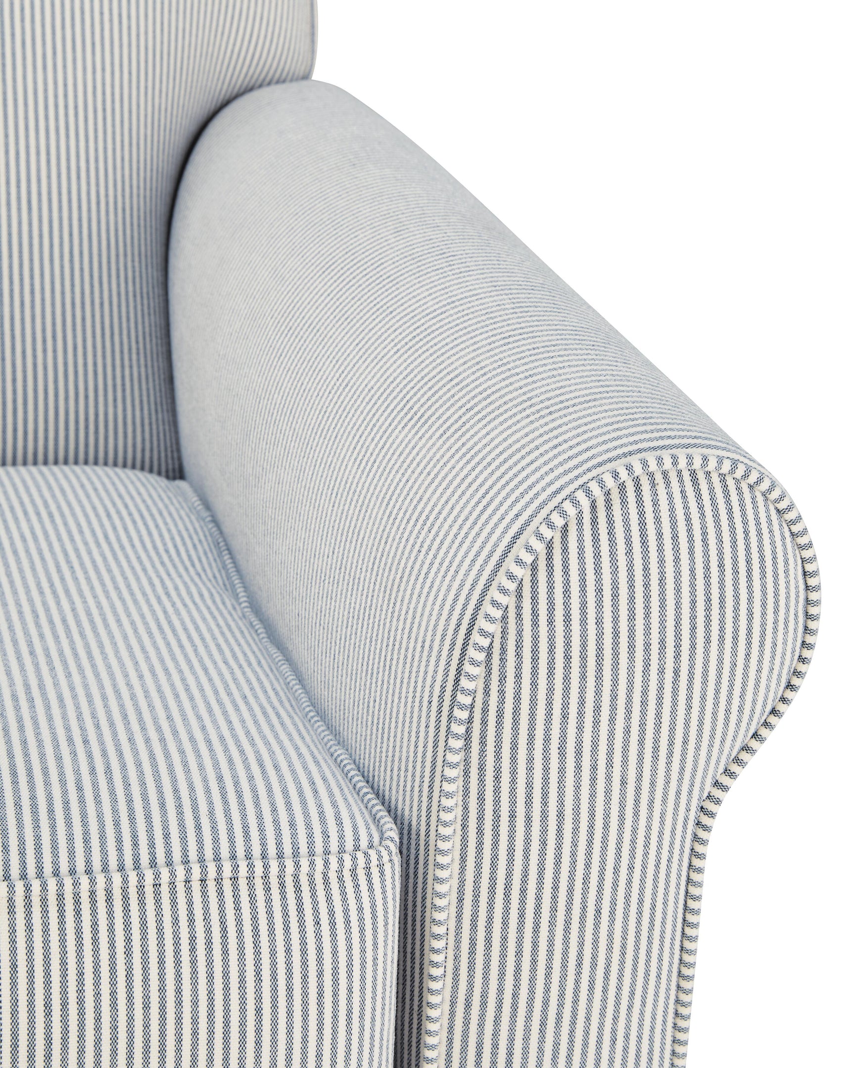 Searcy White/Navy Swivel Glider Accent Chair