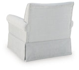 Searcy White/Navy Swivel Glider Accent Chair