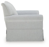 Searcy White/Navy Swivel Glider Accent Chair