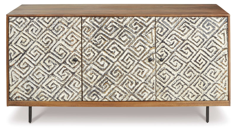 (Online Special Price) Kerrings Brown/Black/White Accent Cabinet - Ornate Home