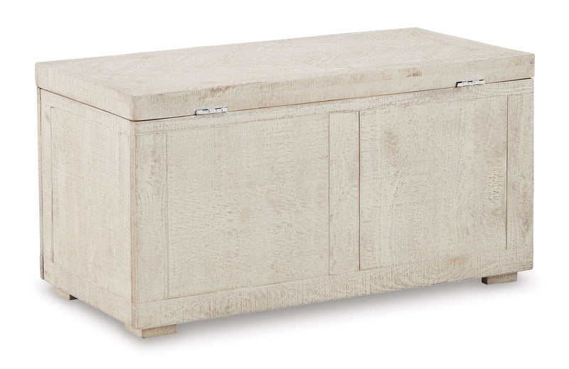 Ryker Distressed White Storage Trunk - Ornate Home
