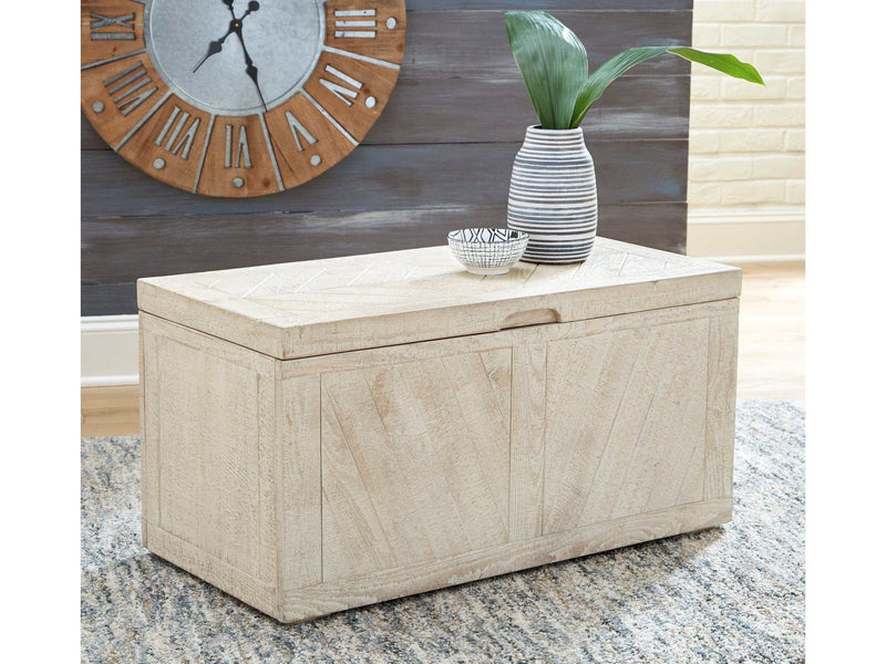 Ryker Distressed White Storage Trunk - Ornate Home