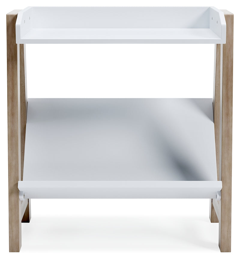 Blariden White/Tan Small Bookcase - Ornate Home