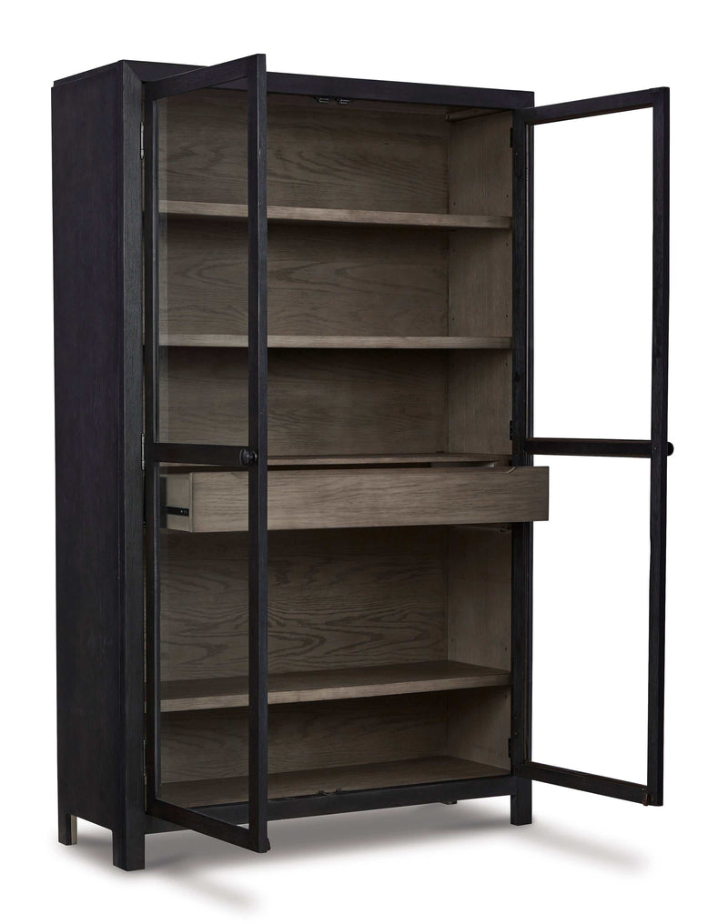 (Online Special Price) Lenston Black/Gray Tall Accent Cabinet - Ornate Home