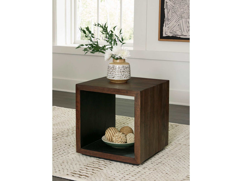 Hensington Brown & Black End Table - Ornate Home