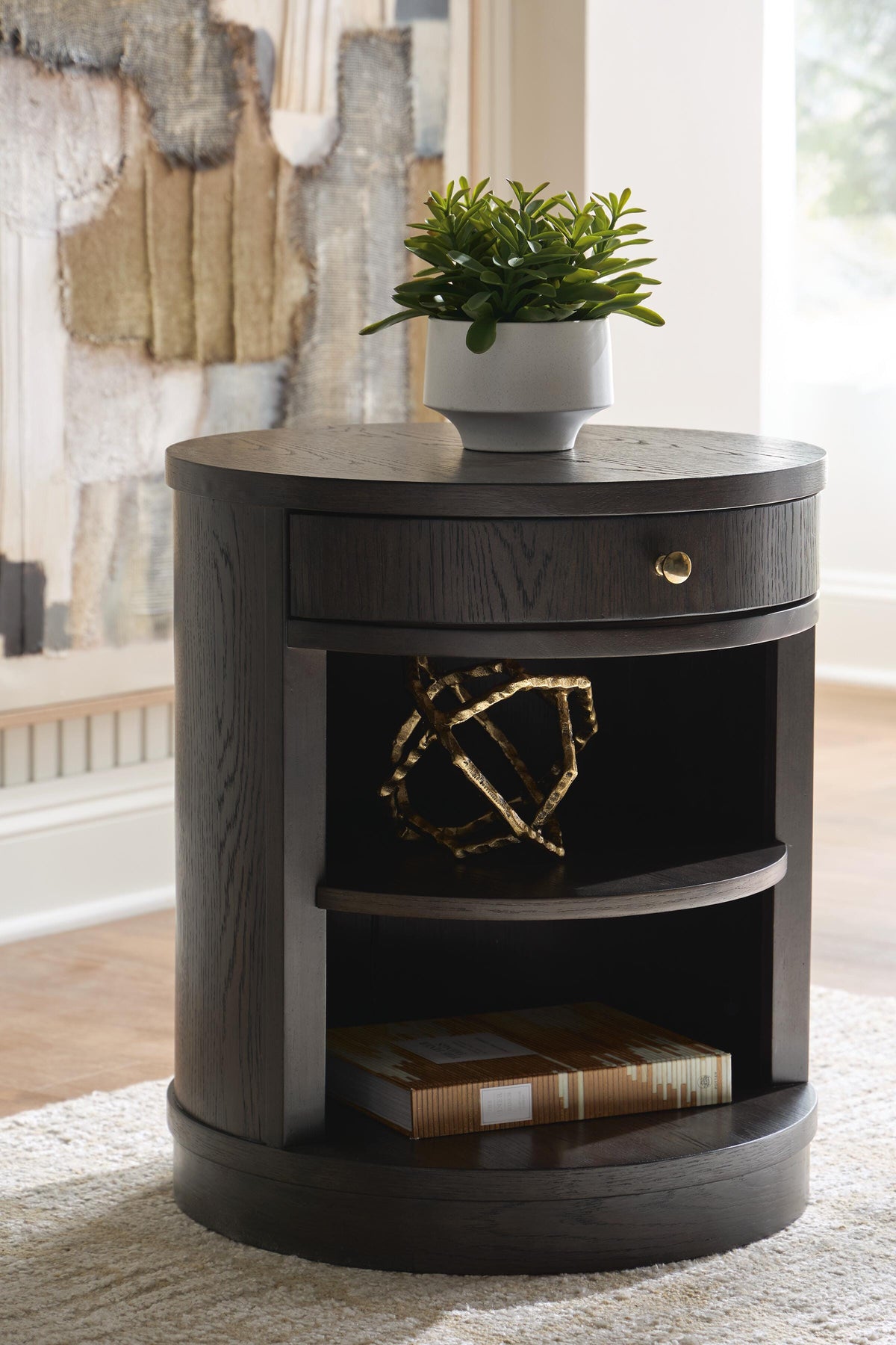 Leighmour Dark Brown Accent Table (Online Special Price)