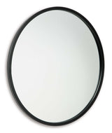 Brocky Black Round Accent Mirror - Ornate Home