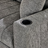 Seraphina II Gray 97"W Boucle Fabric Reversible Sleeper Sectional Sofa with Storage Chaise