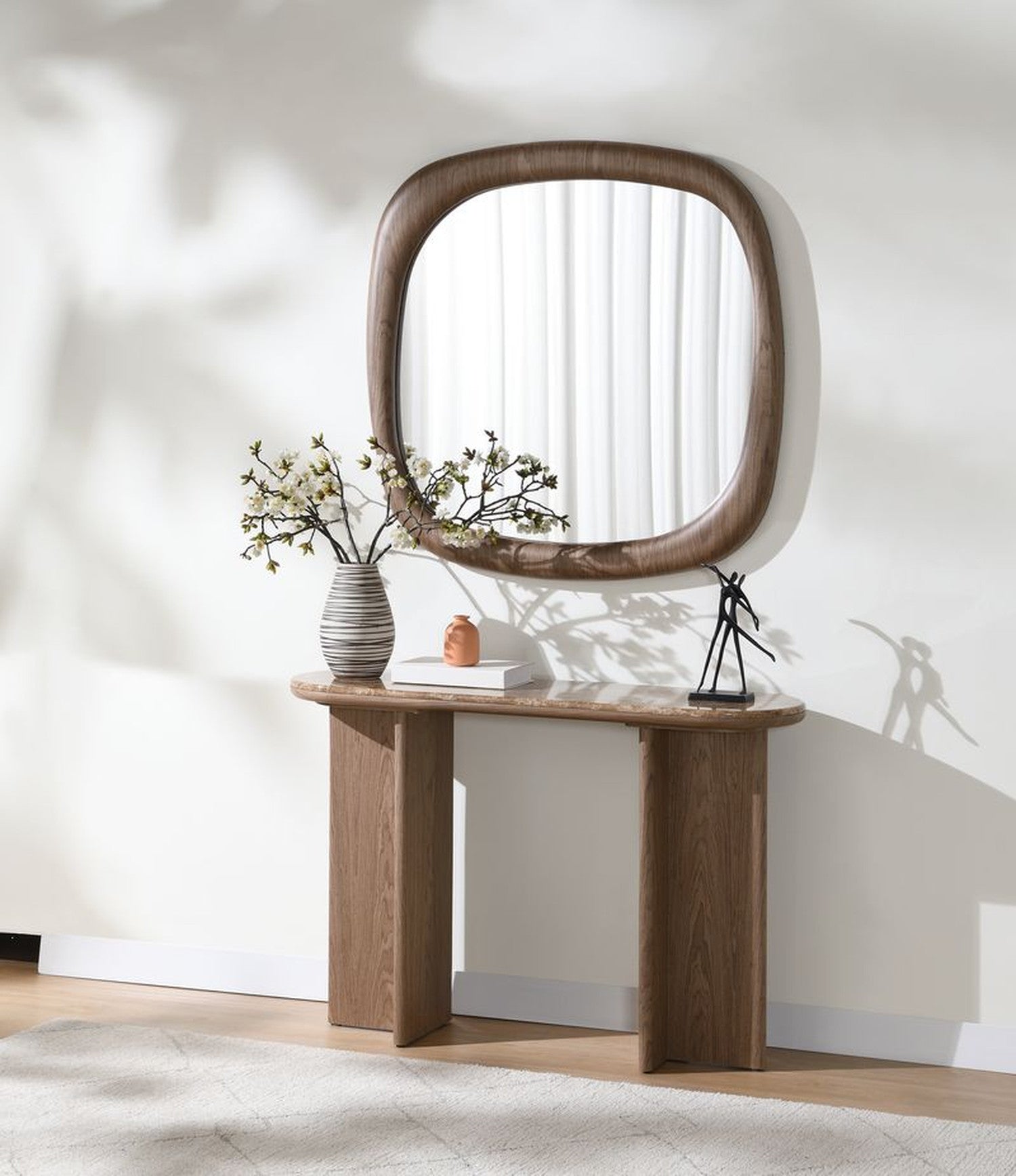Markku Natural Marble/Oak Console Table
