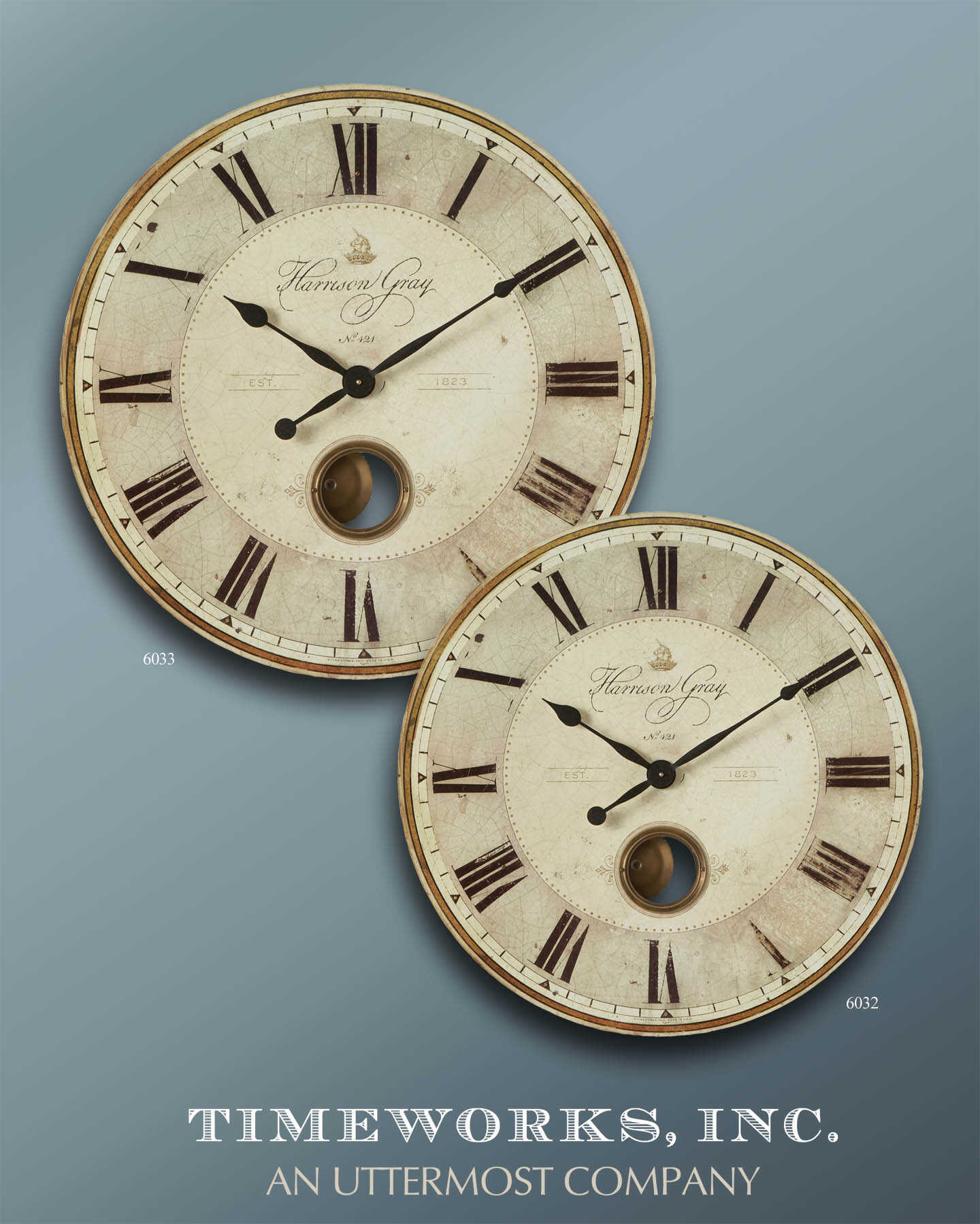 Harrison Gray Bronze/White 23" Clock
