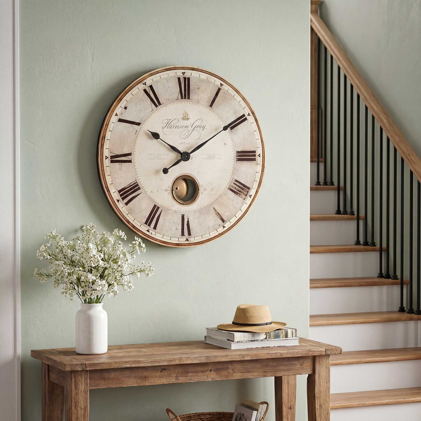 Harrison Gray Bronze/White 23" Clock