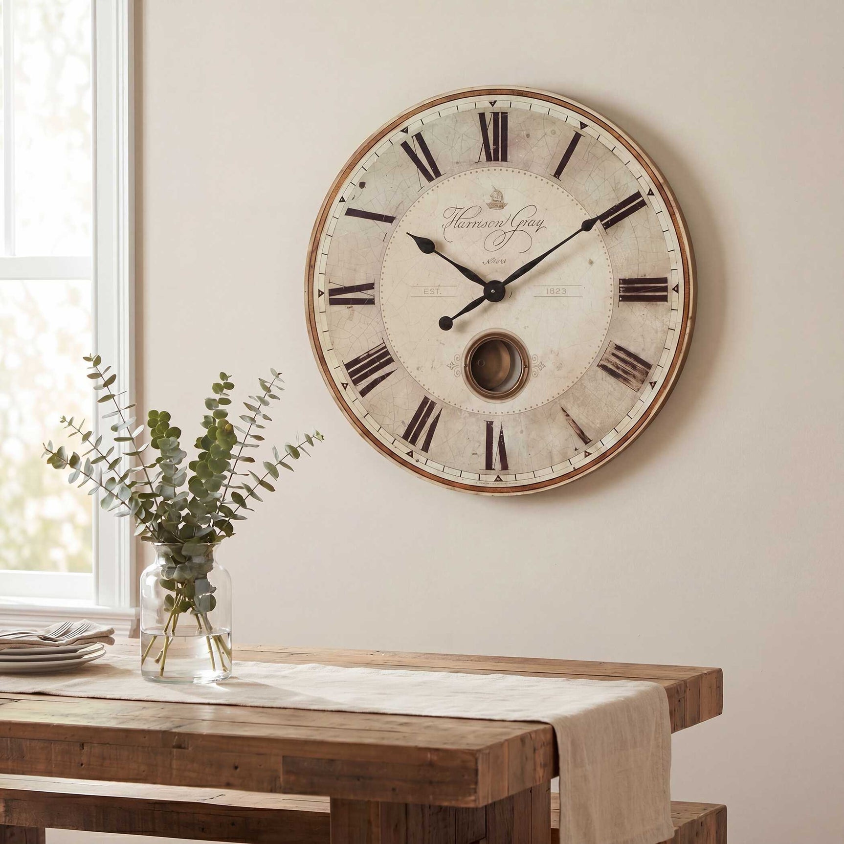 Harrison Gray Bronze/White 23" Clock