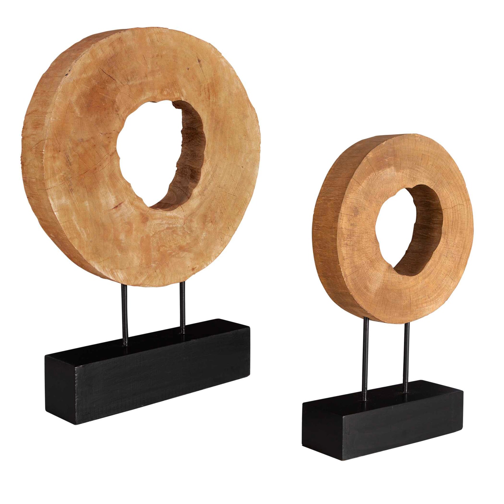 Ashlea Black/Brown/Woodtone Wooden Sculptures (Set of 2)