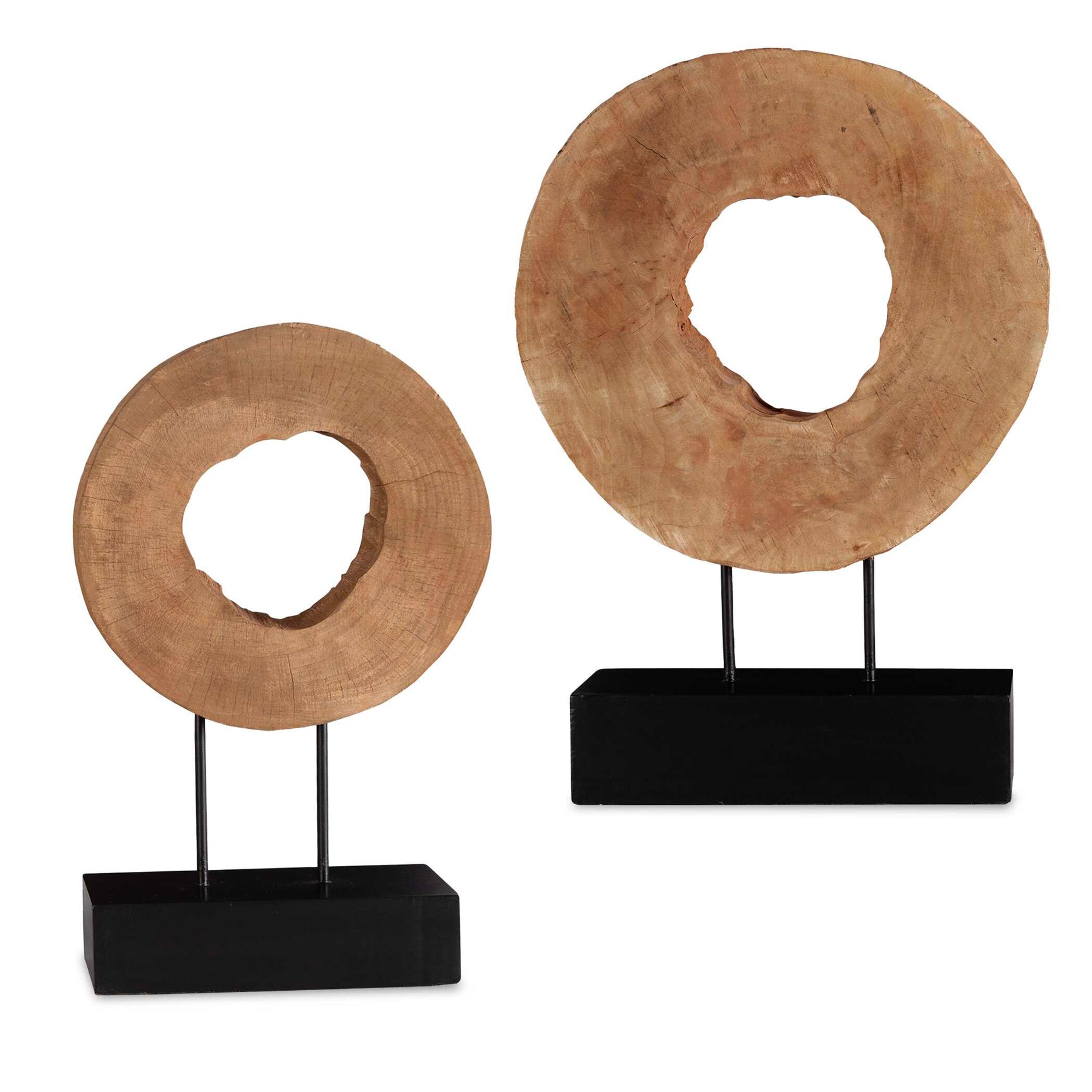 Ashlea Black/Brown/Woodtone Wooden Sculptures (Set of 2)