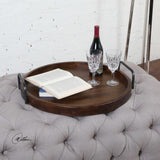 Reine Brown/Gray Round Wooden Tray