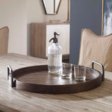 Reine Brown/Gray Round Wooden Tray