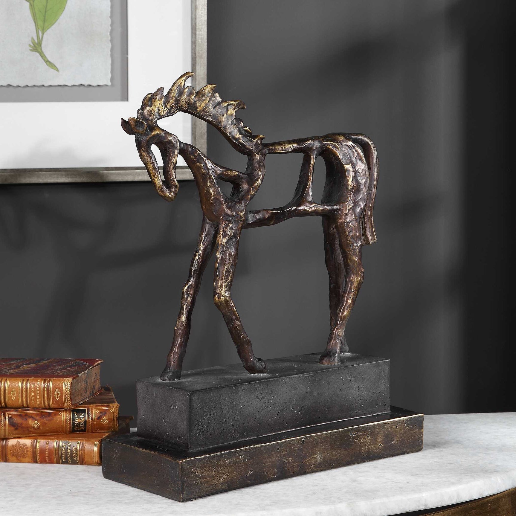 Titan Horse Bronze/Brown/Gray Sculpture