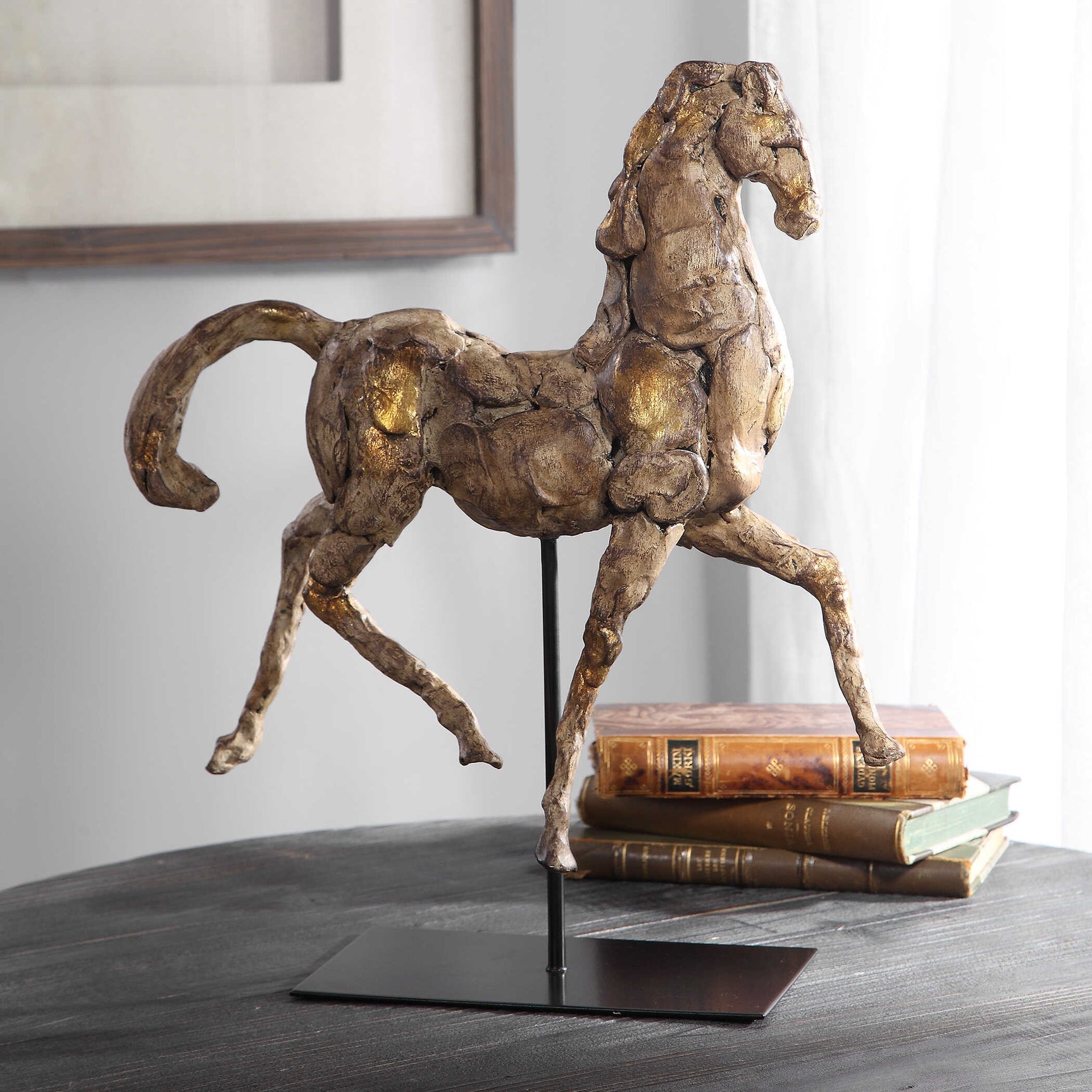 Caballo Dorado Gold/Silver Horse Sculpture