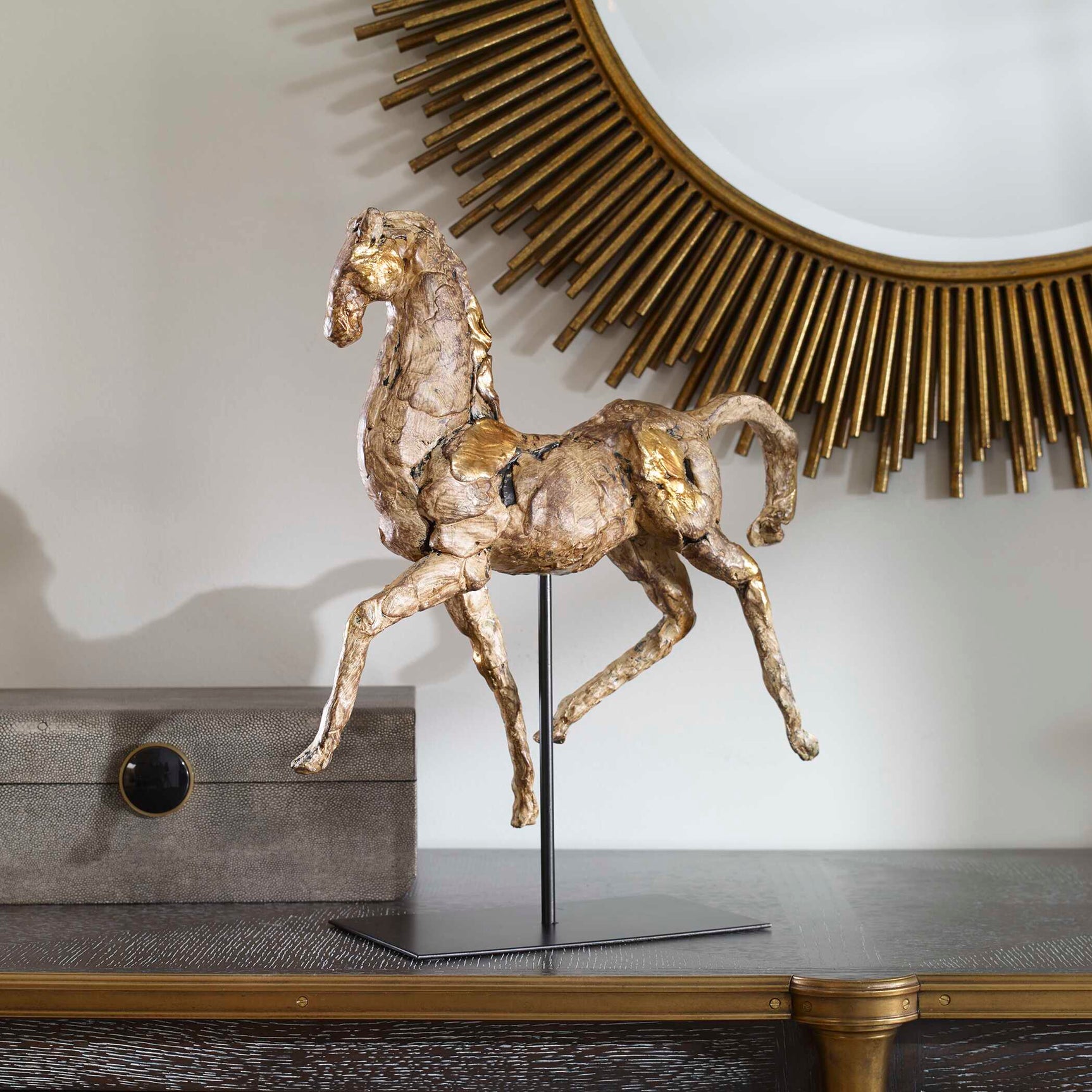 Caballo Dorado Gold/Silver Horse Sculpture