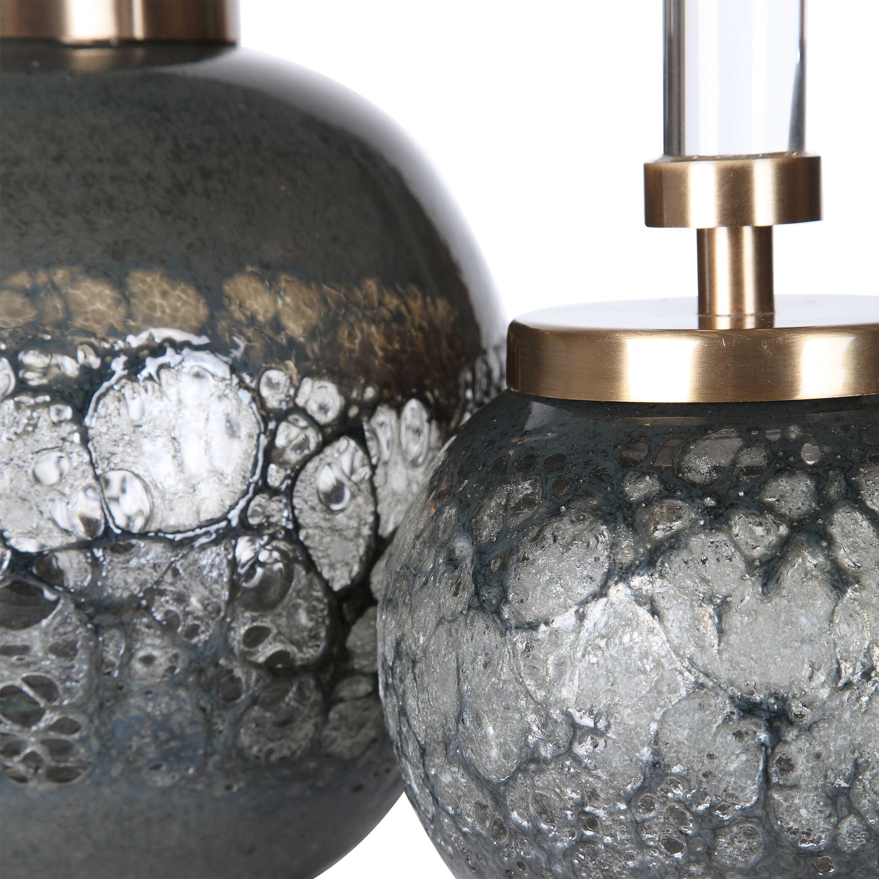 Cessair Gray Art Glass Bottles (Set of 2)