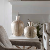 Islander White Washed Vases (Set of 2)