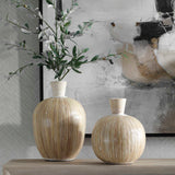 Islander White Washed Vases (Set of 2)